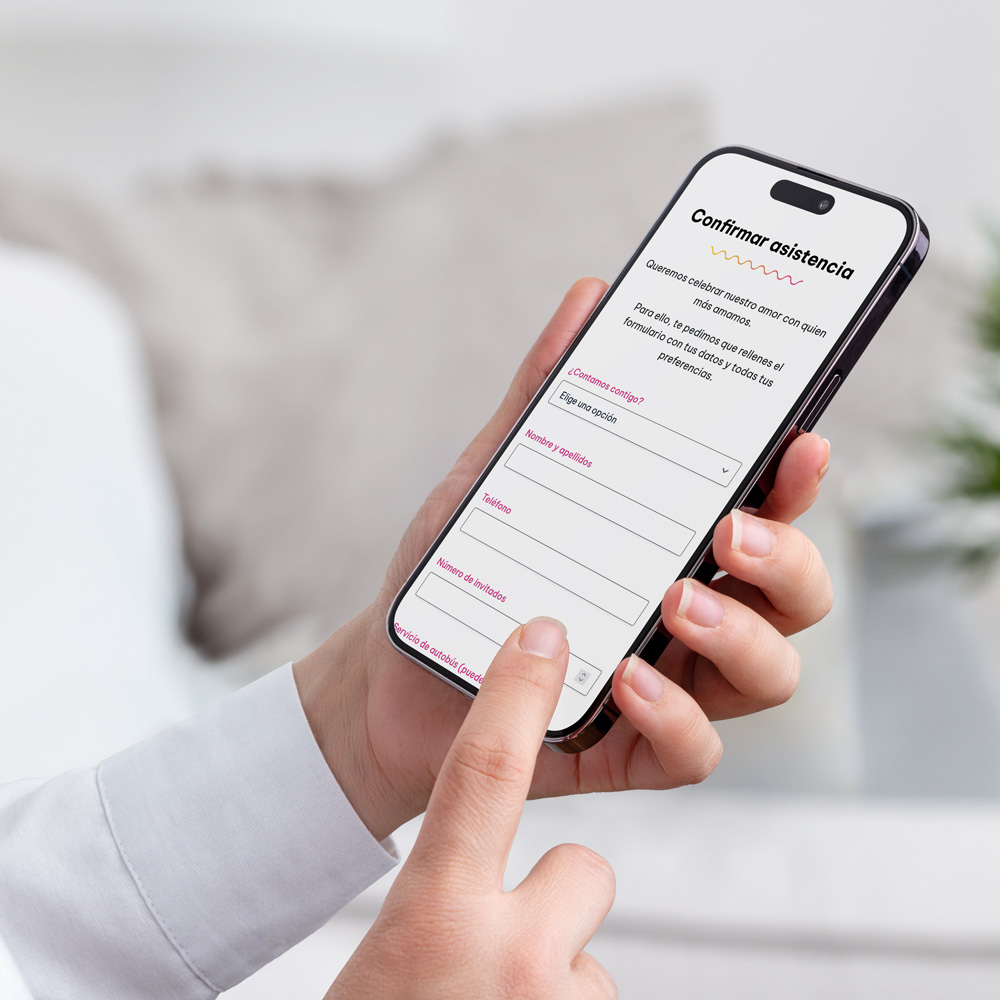 Invitación web digital para bodas con formulario de confirmación