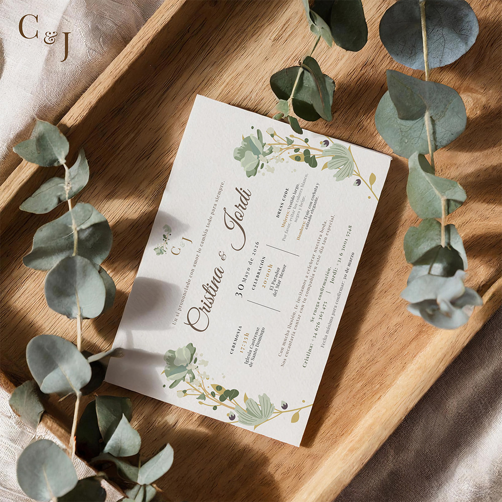 Invitación personalizada para boda